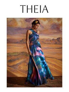 THEIA Stacy Halter Neck Gown